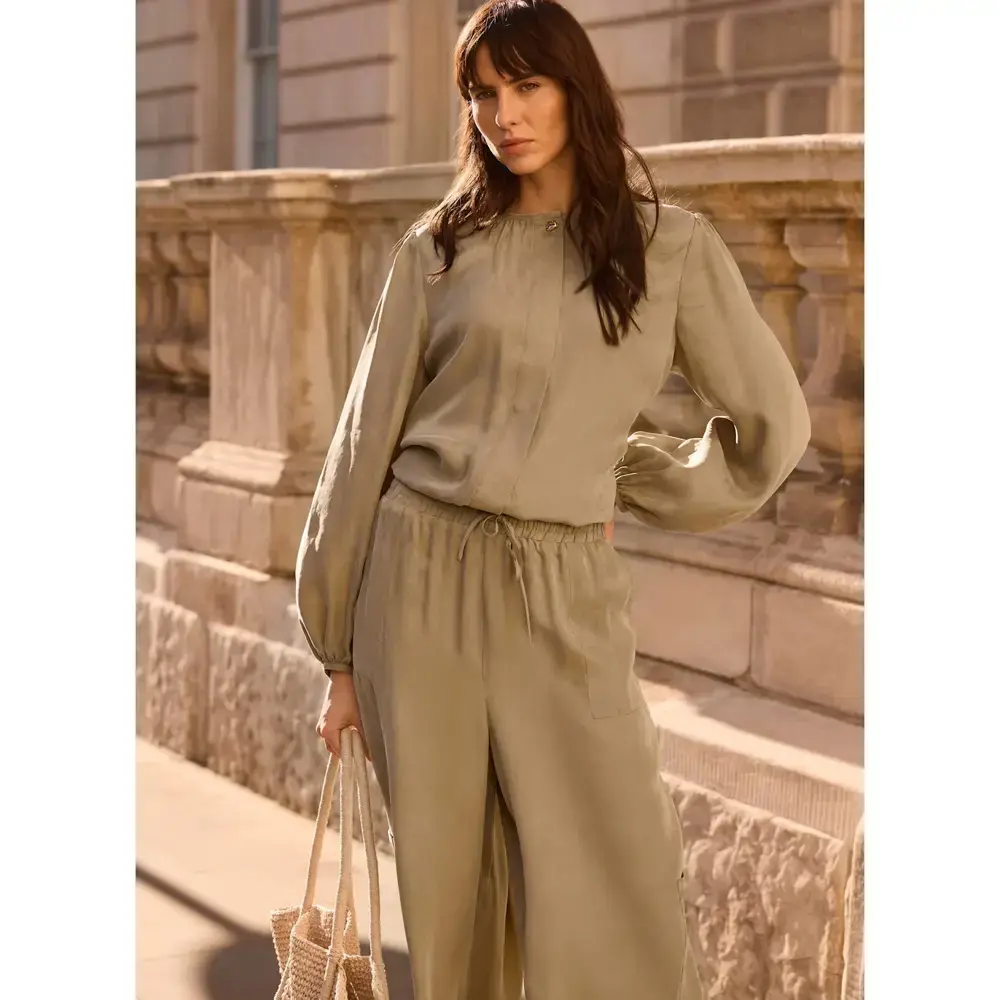 Mint Velvet Khaki Long Sleeve Blouse
